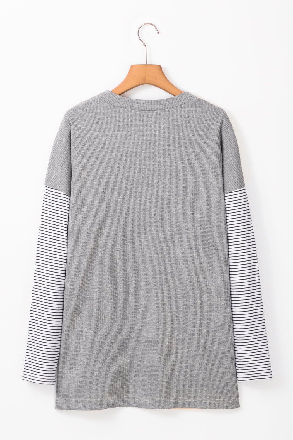 Black Stripe Colorblock Patchwork Open Front Cardigan with Pocket