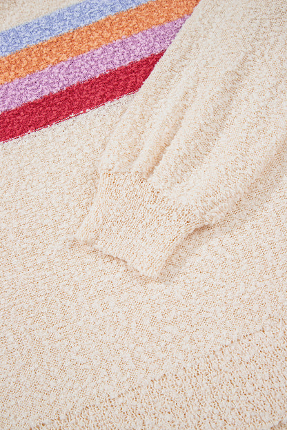 striped color block sweater