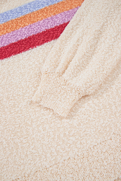 striped color block sweater