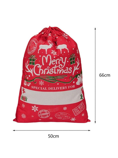 Festive Christmas Large Drawstring Gift Bag - 50*66cm