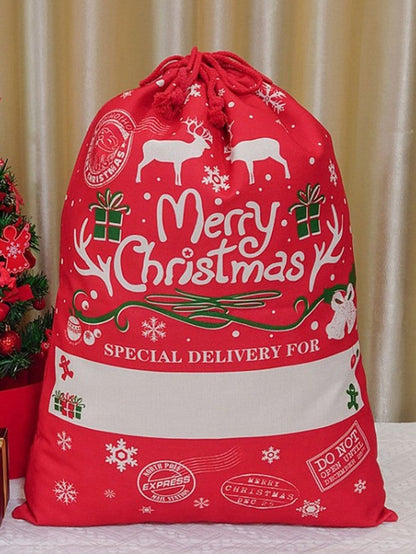Festive Christmas Large Drawstring Gift Bag - 50*66cm
