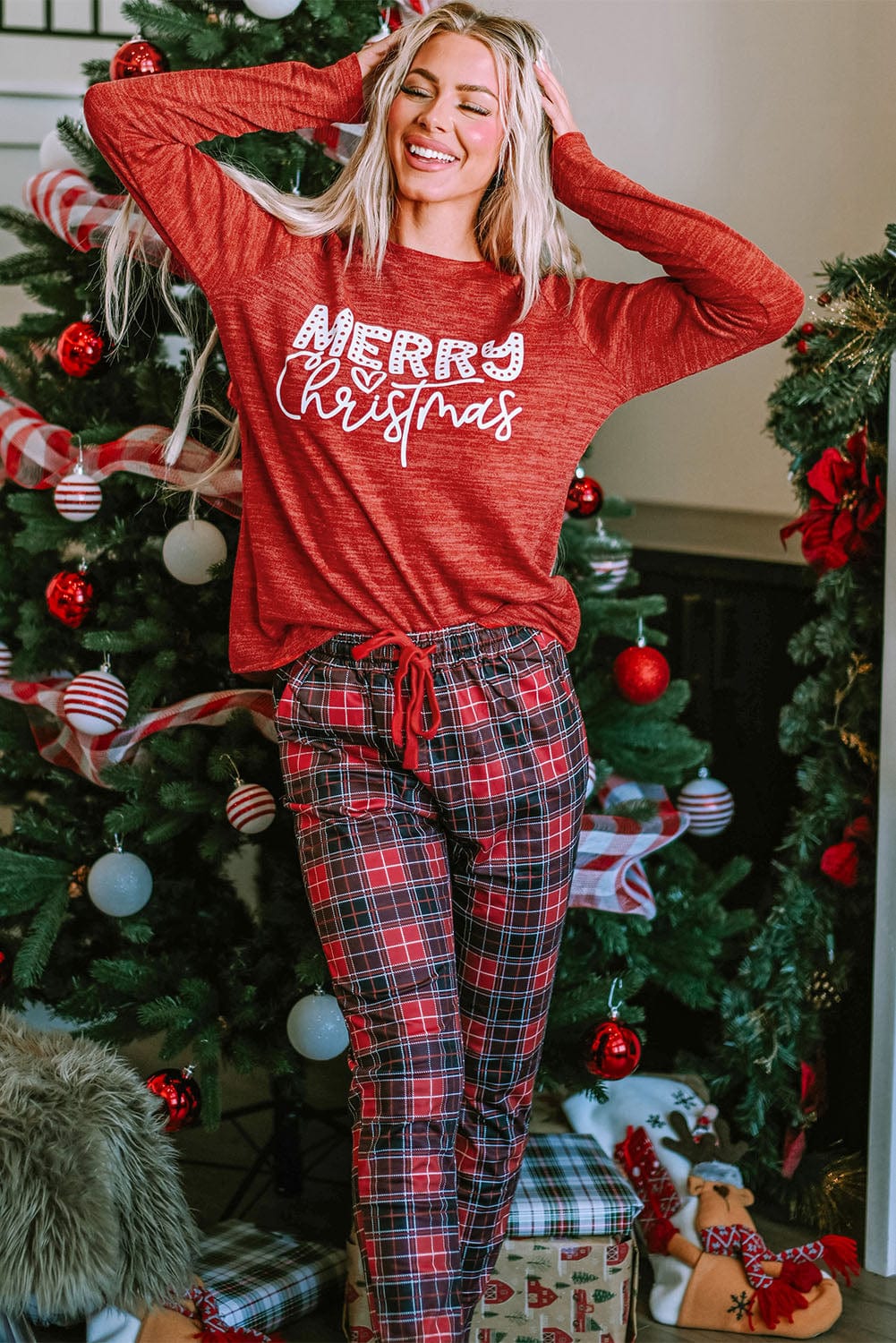 Festive Crimson Christmas Cheer Lounge Set