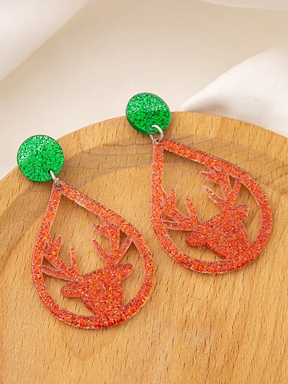 Festive Elk Christmas Drop Earrings
