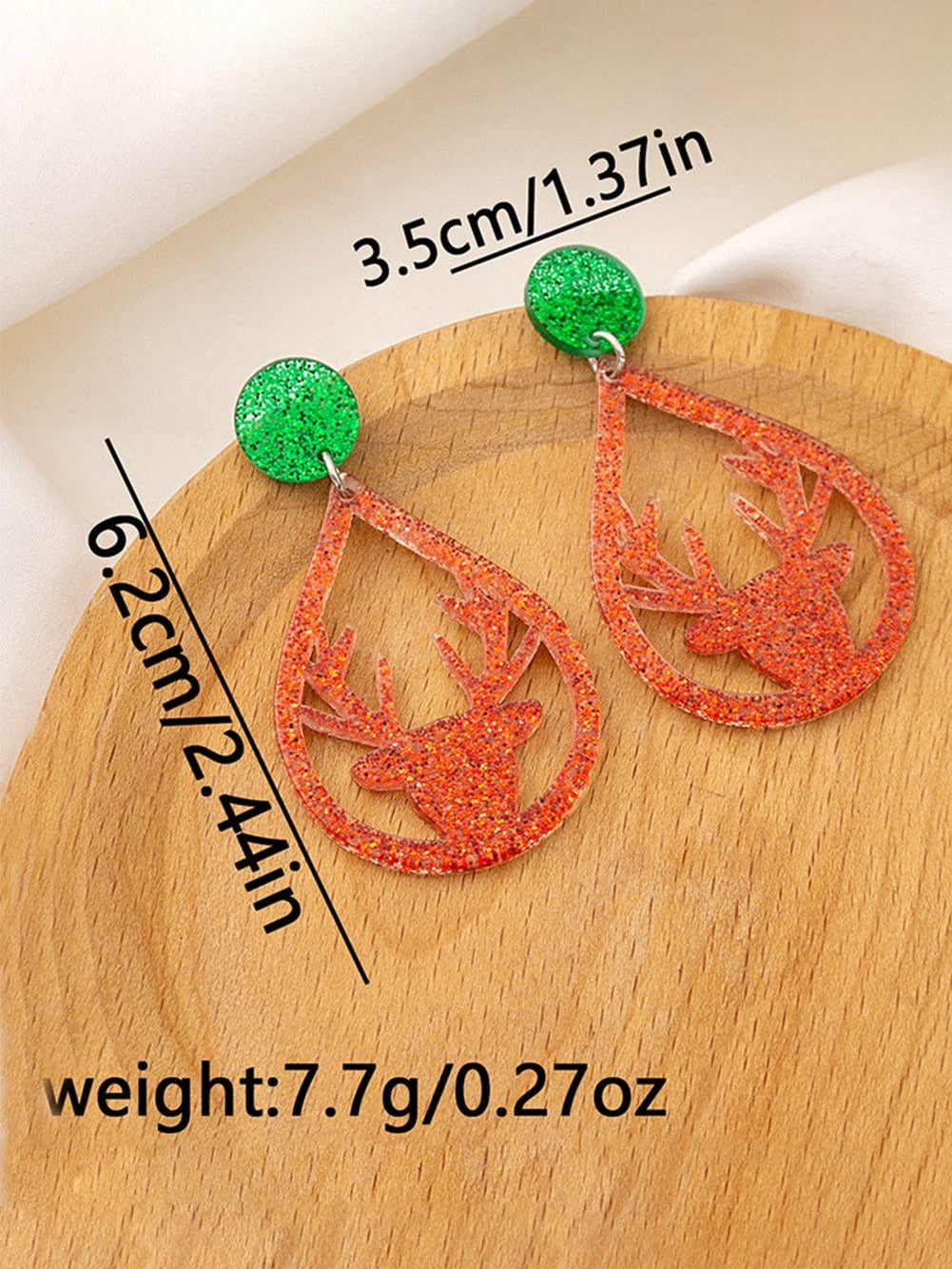 Festive Elk Christmas Drop Earrings