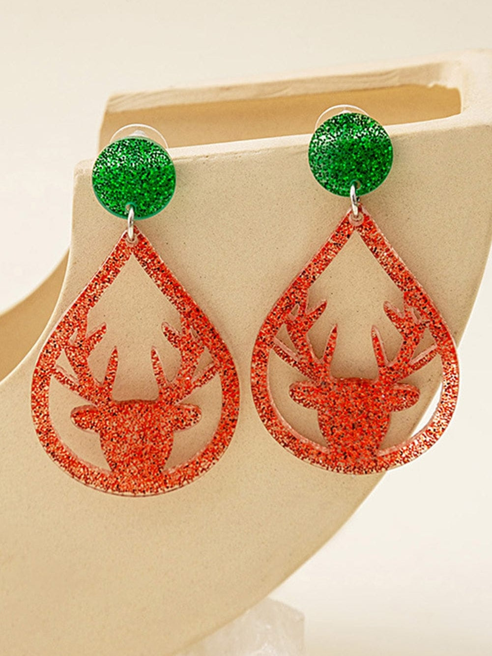 Festive Elk Christmas Drop Earrings