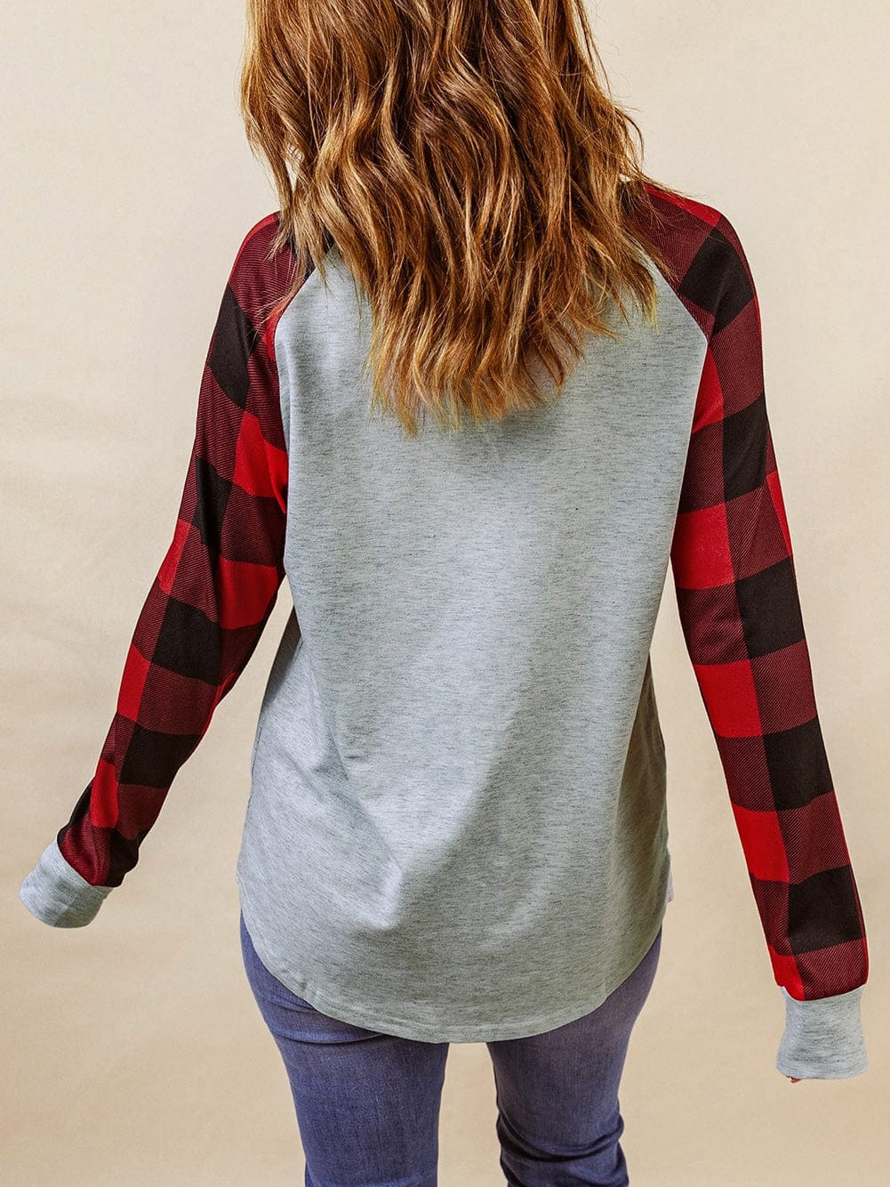 Festive Gray Truck Christmas Plaid Sweatshirt