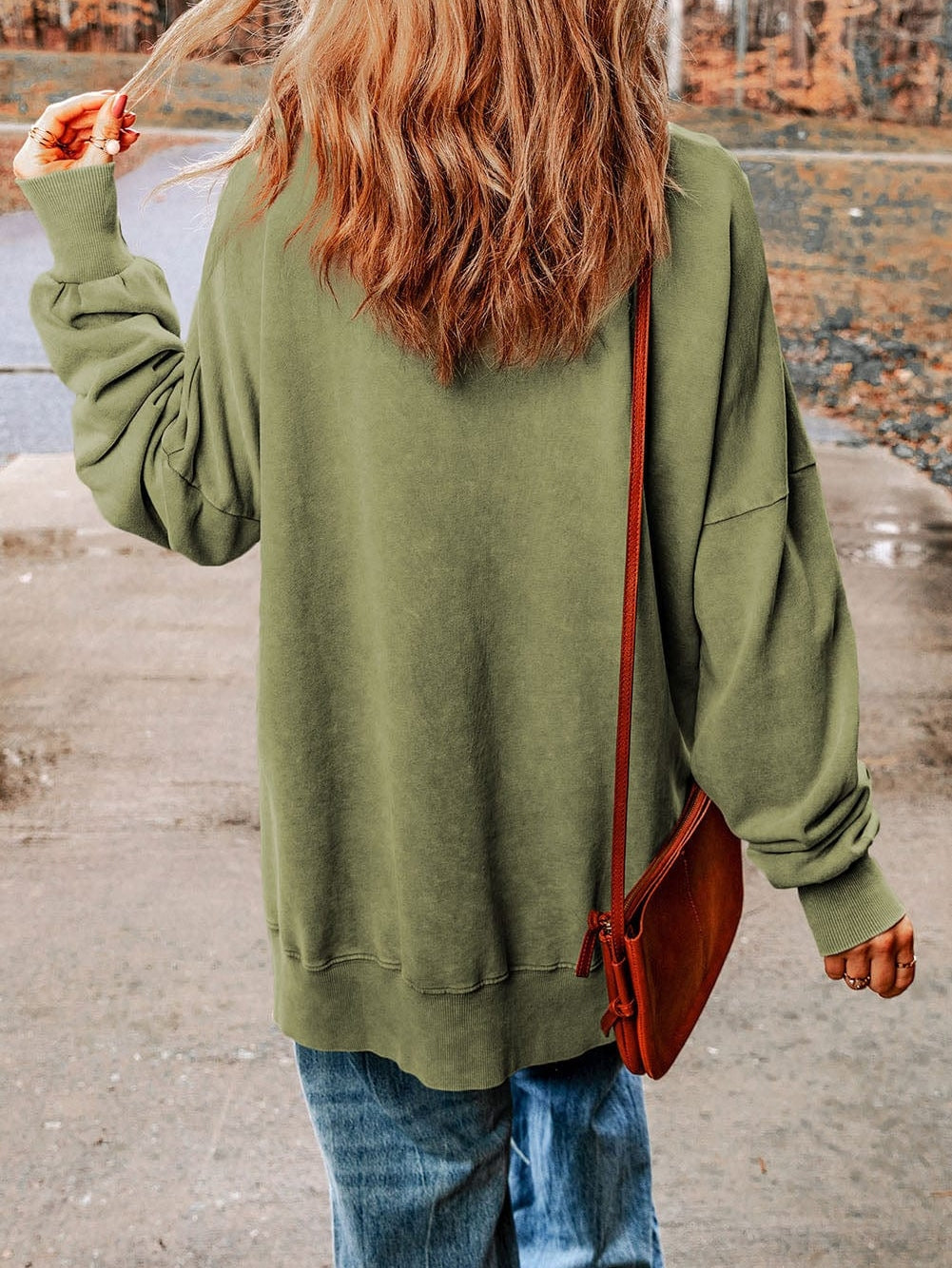 Festive Green Candy Cane Sequin Bow Sweatshirt