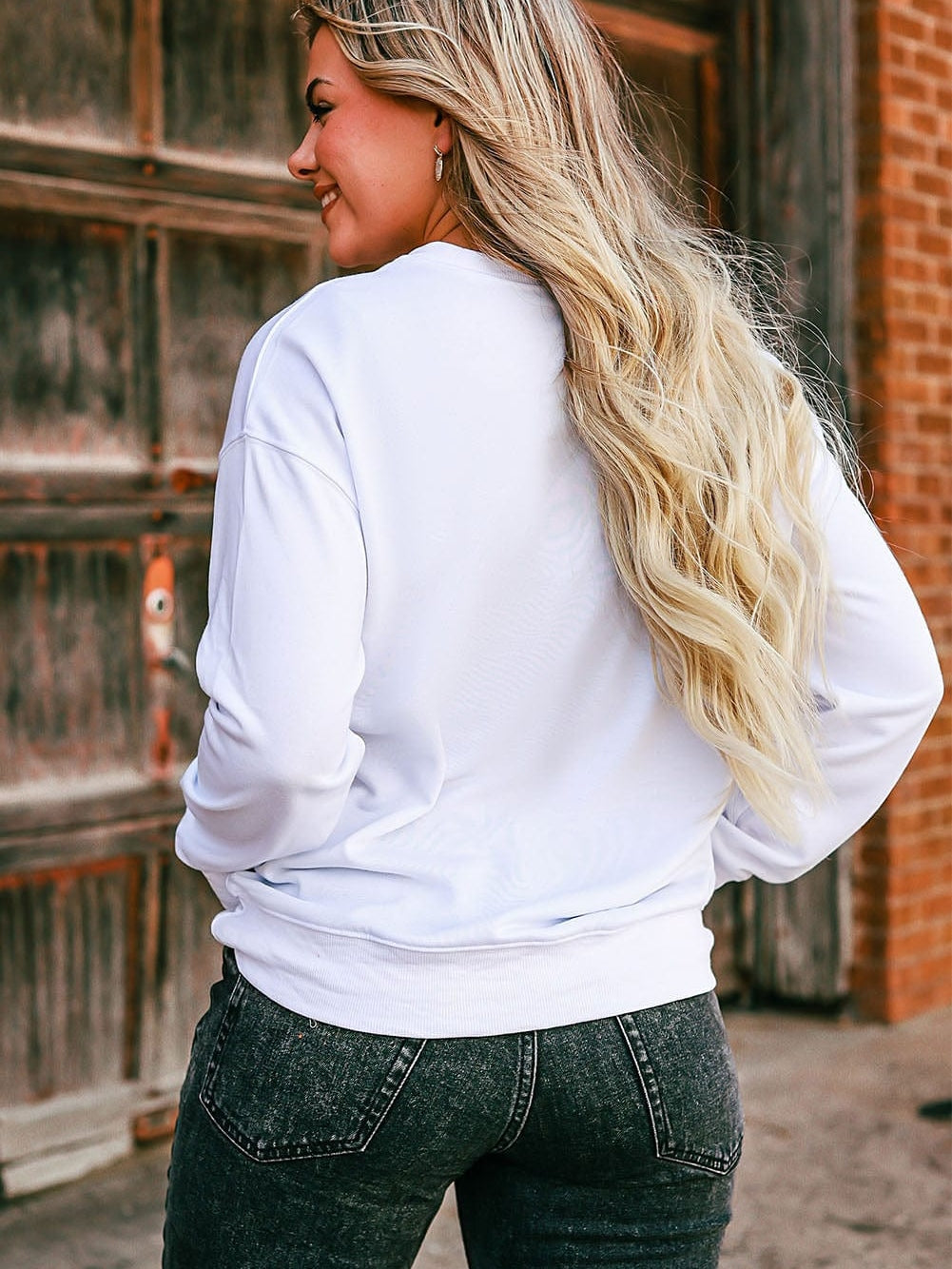 Festive Holiday Truck Print Pullover Sweatshirt