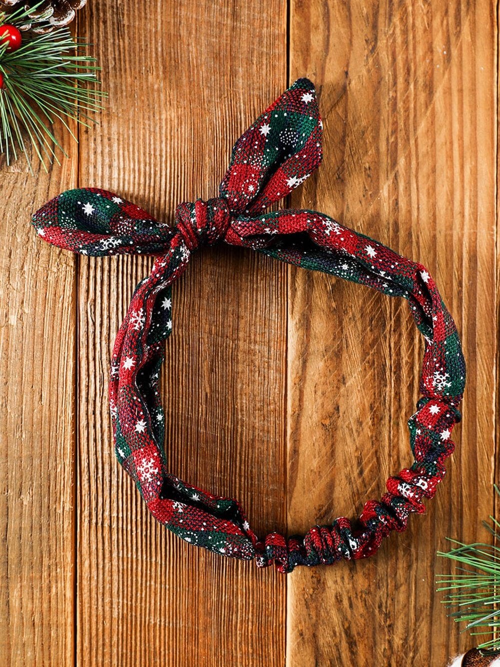 Festive Red Christmas Snowflake Bow Hair Accessory