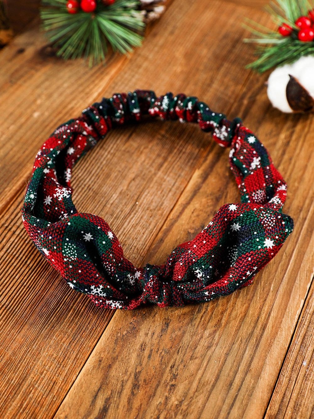 Festive Red Christmas Snowflake Bow Hair Accessory
