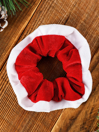 Festive Red Plaid Christmas Hair Scrunchie