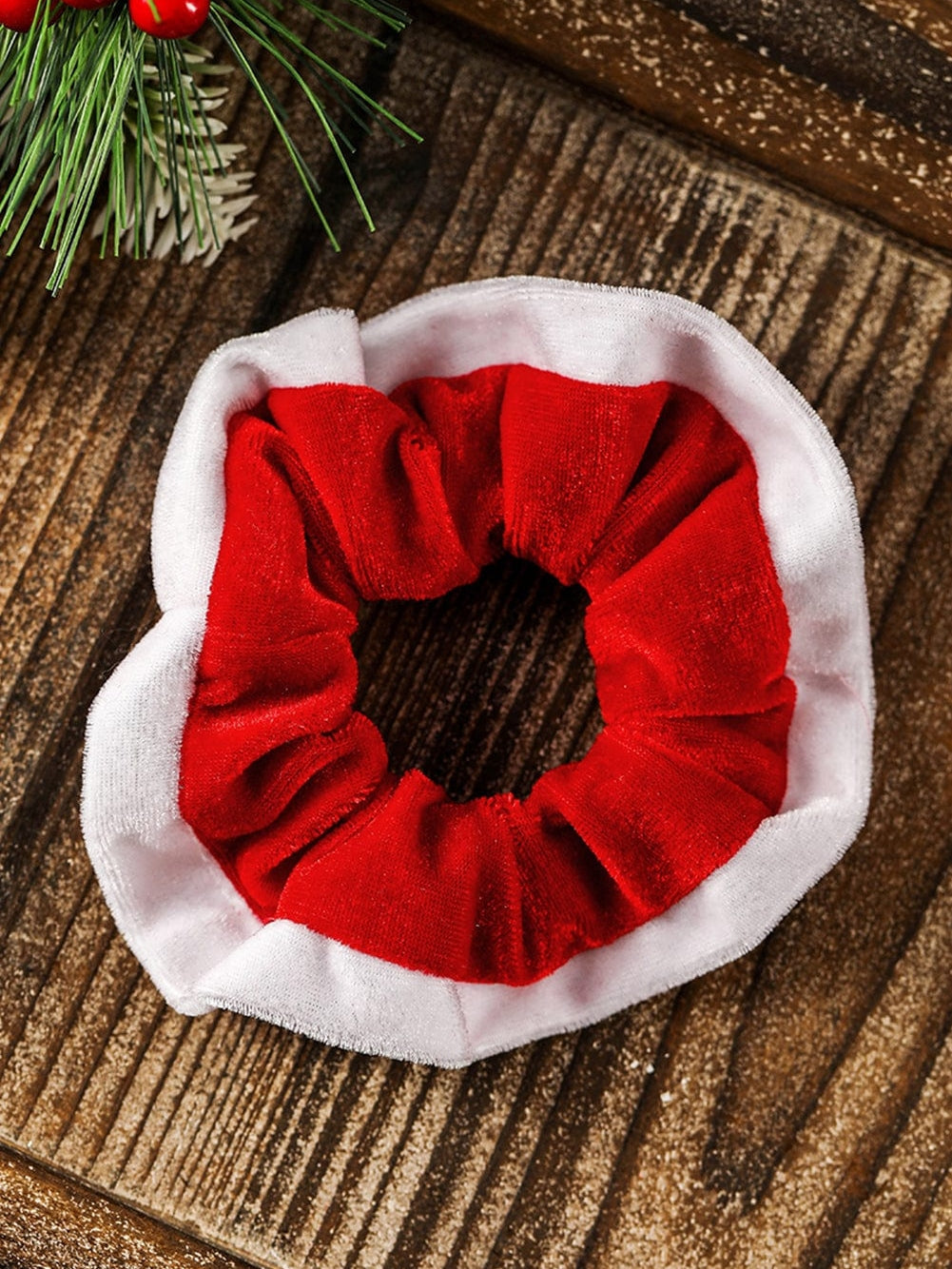 Festive Red Plaid Christmas Hair Scrunchie