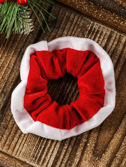 Festive Red Plaid Christmas Hair Scrunchie