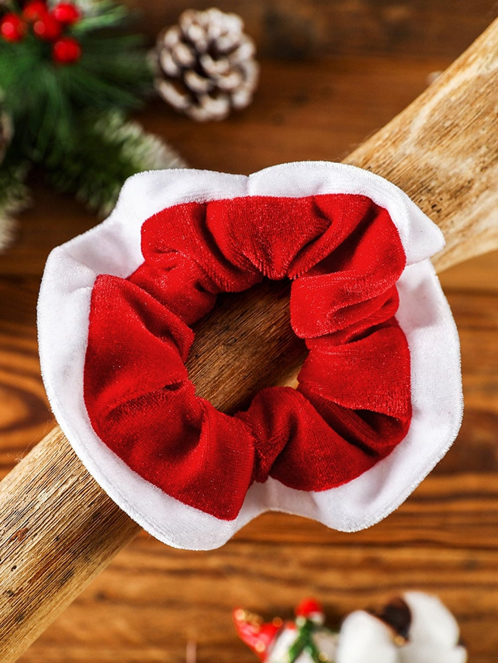 Festive Red Plaid Christmas Hair Scrunchie