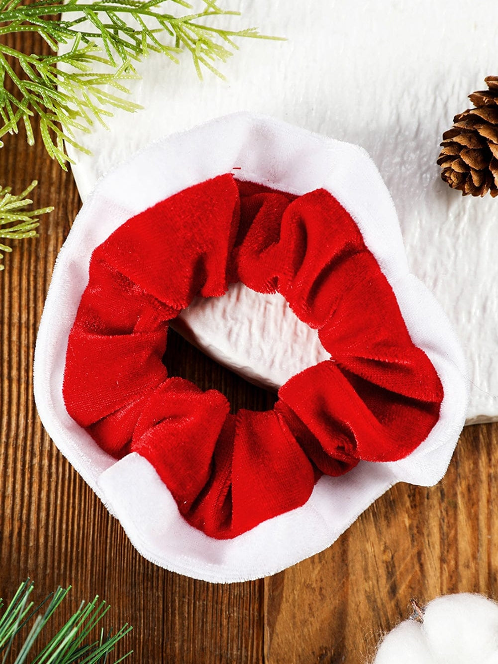 Festive Red Plaid Christmas Hair Scrunchie