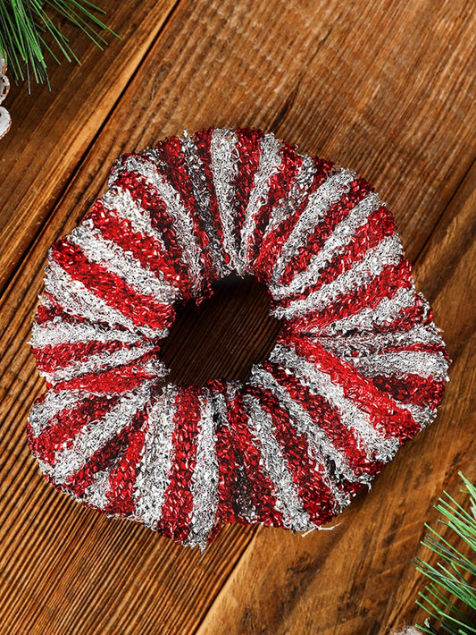 Festive Red Sparkle Dual-Color Stripe Holiday Hair Band