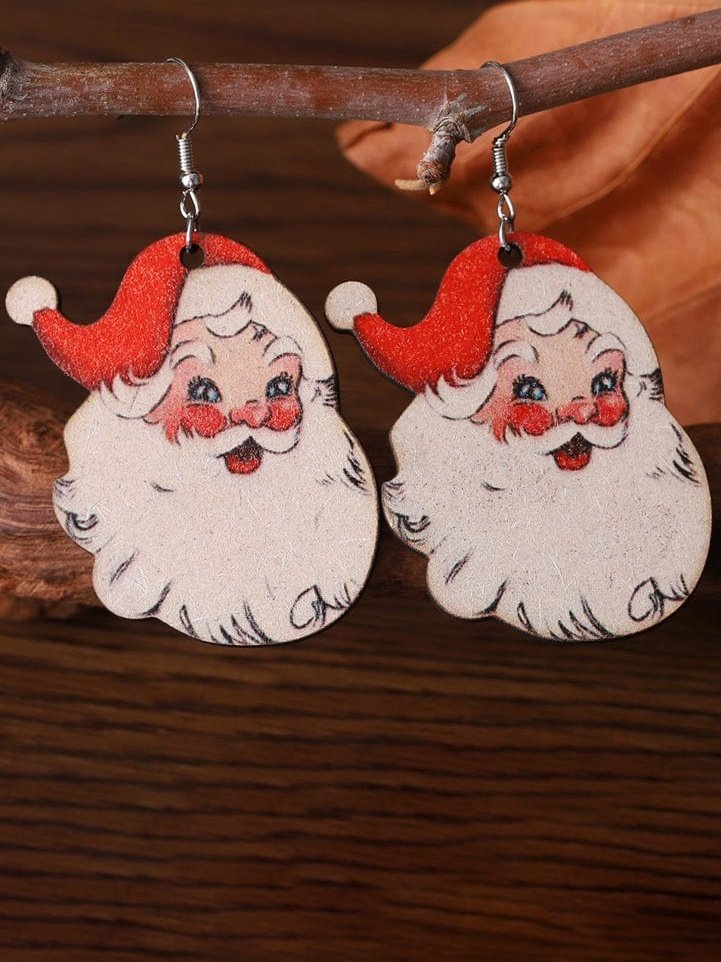 Festive Santa Claus Red Christmas Earrings