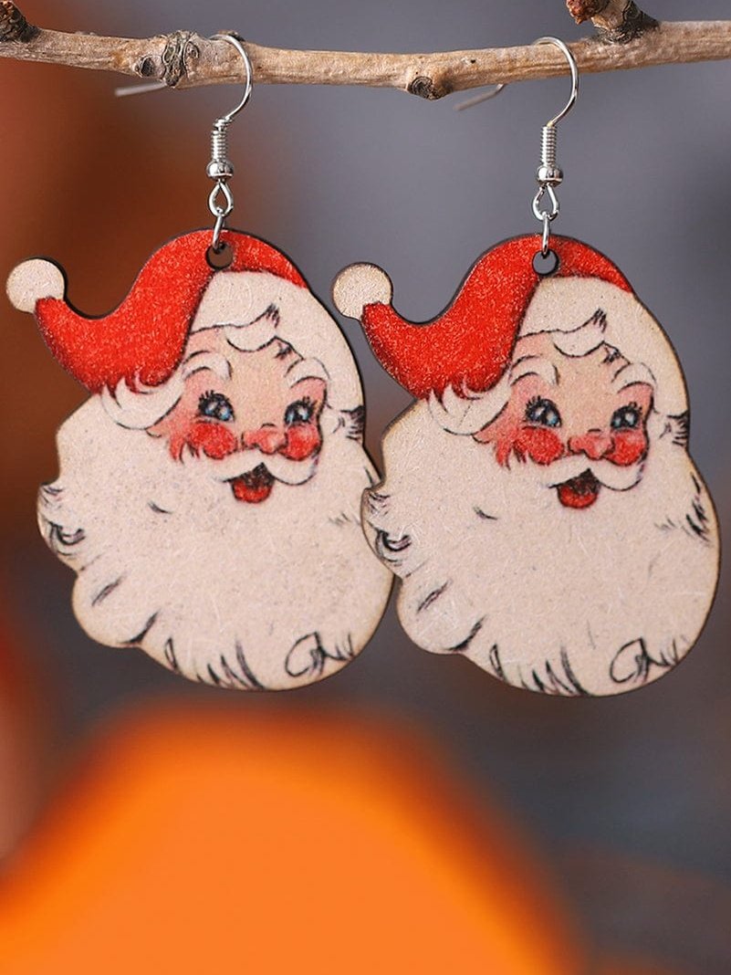 Festive Santa Claus Red Christmas Earrings