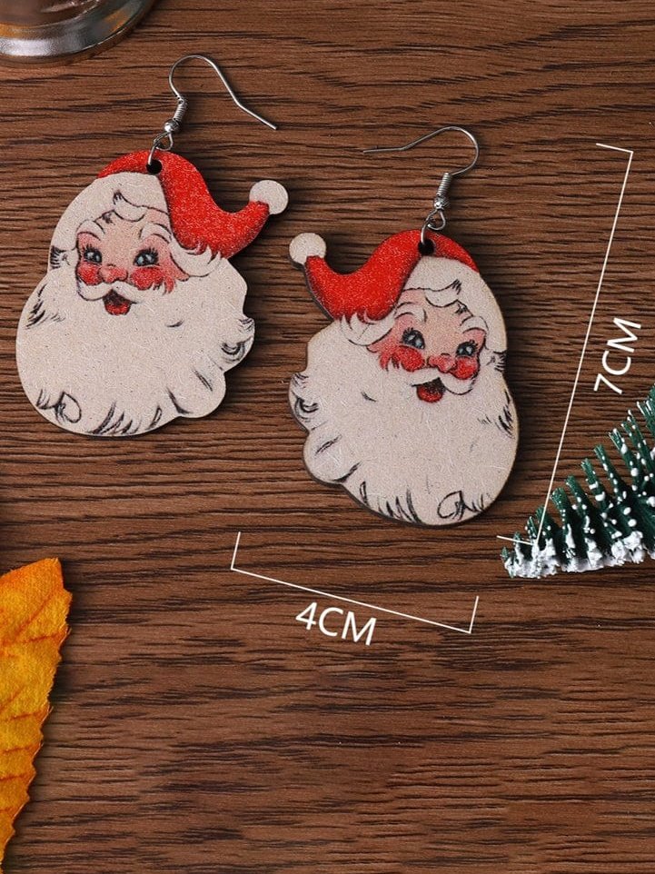 Festive Santa Claus Red Christmas Earrings