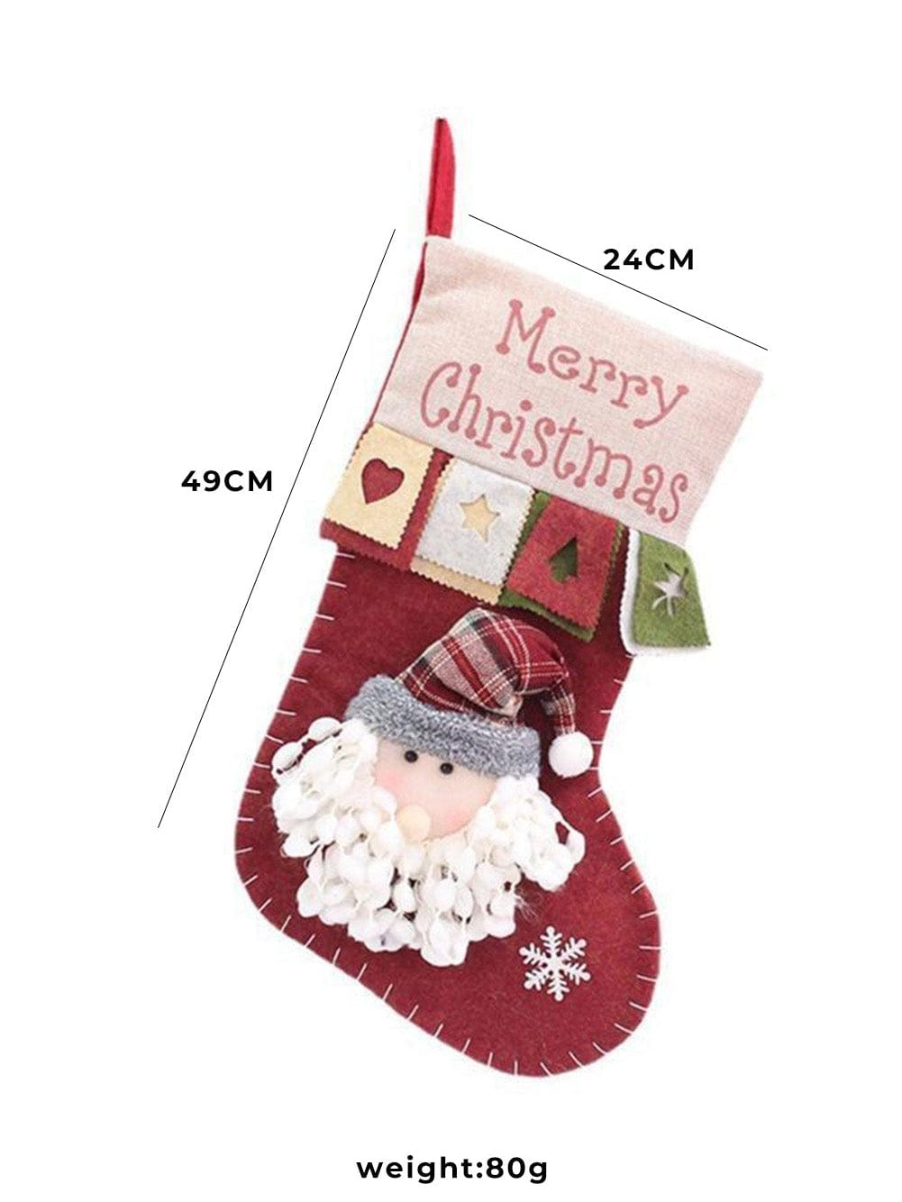 Festive Santa Claus Red Dahlia Color Block Sock Home Decor