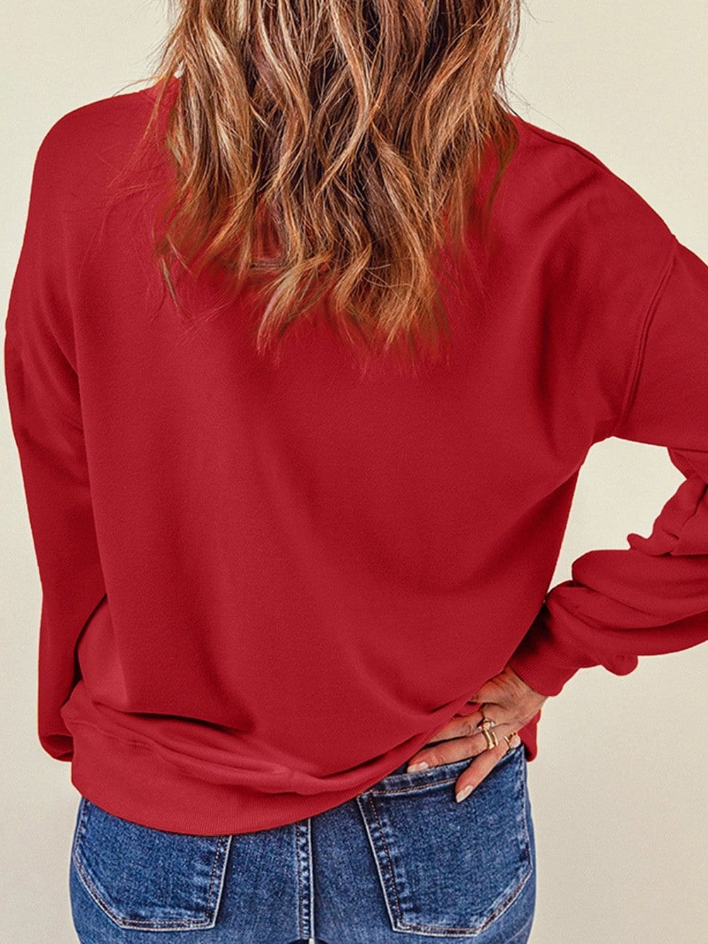 Festive Santa Claus Sparkling Red Sequin Sweatshirt