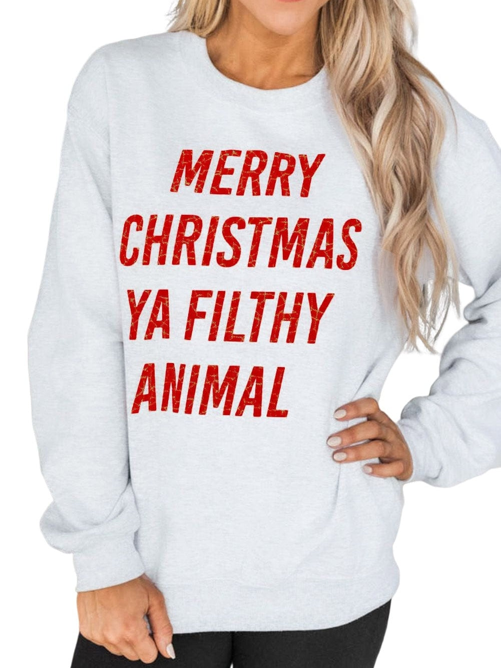Festive White Christmas Graphic Sweatshirt for Cozy Winter Vibes