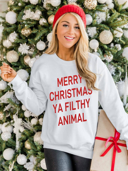 Festive White Christmas Graphic Sweatshirt for Cozy Winter Vibes