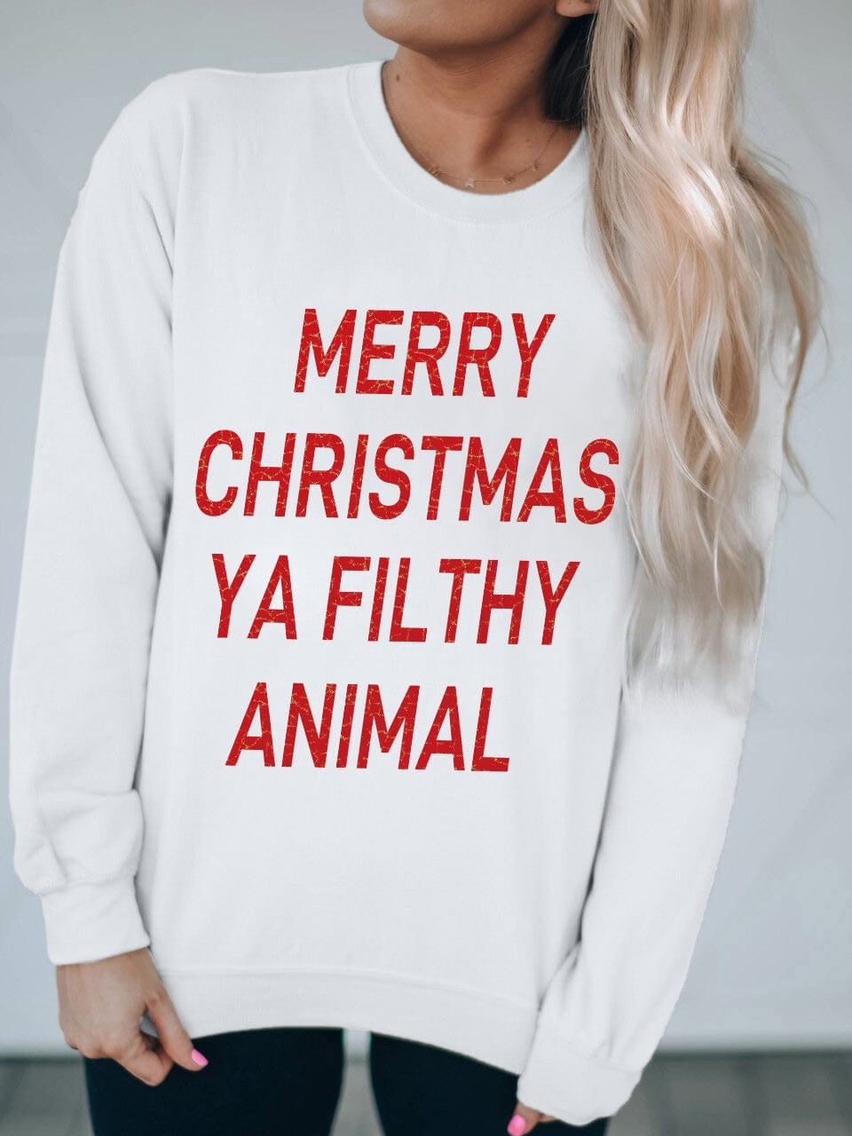 Festive White Christmas Graphic Sweatshirt for Cozy Winter Vibes