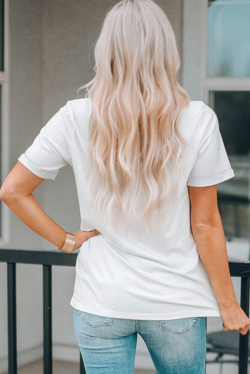 Festive White Christmas Printed Tee with HOLLY JOLLY Monograms