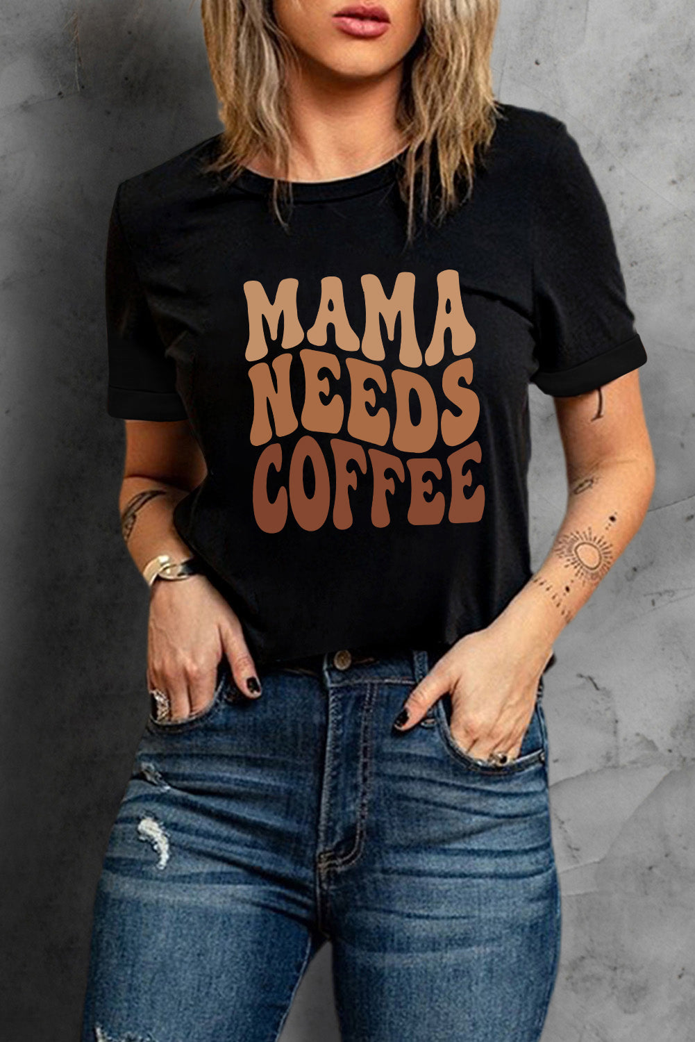 Black COFFEE LOVER Graphic Tee for Busy Moms