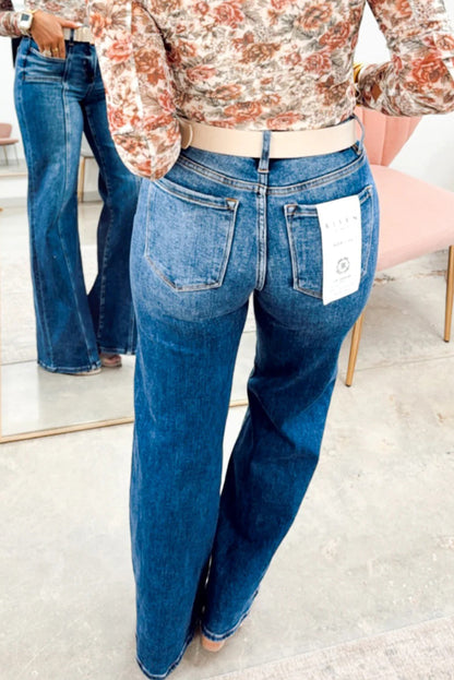 Sky Blue Tailored Seam Detail Womnes Shift Jeans