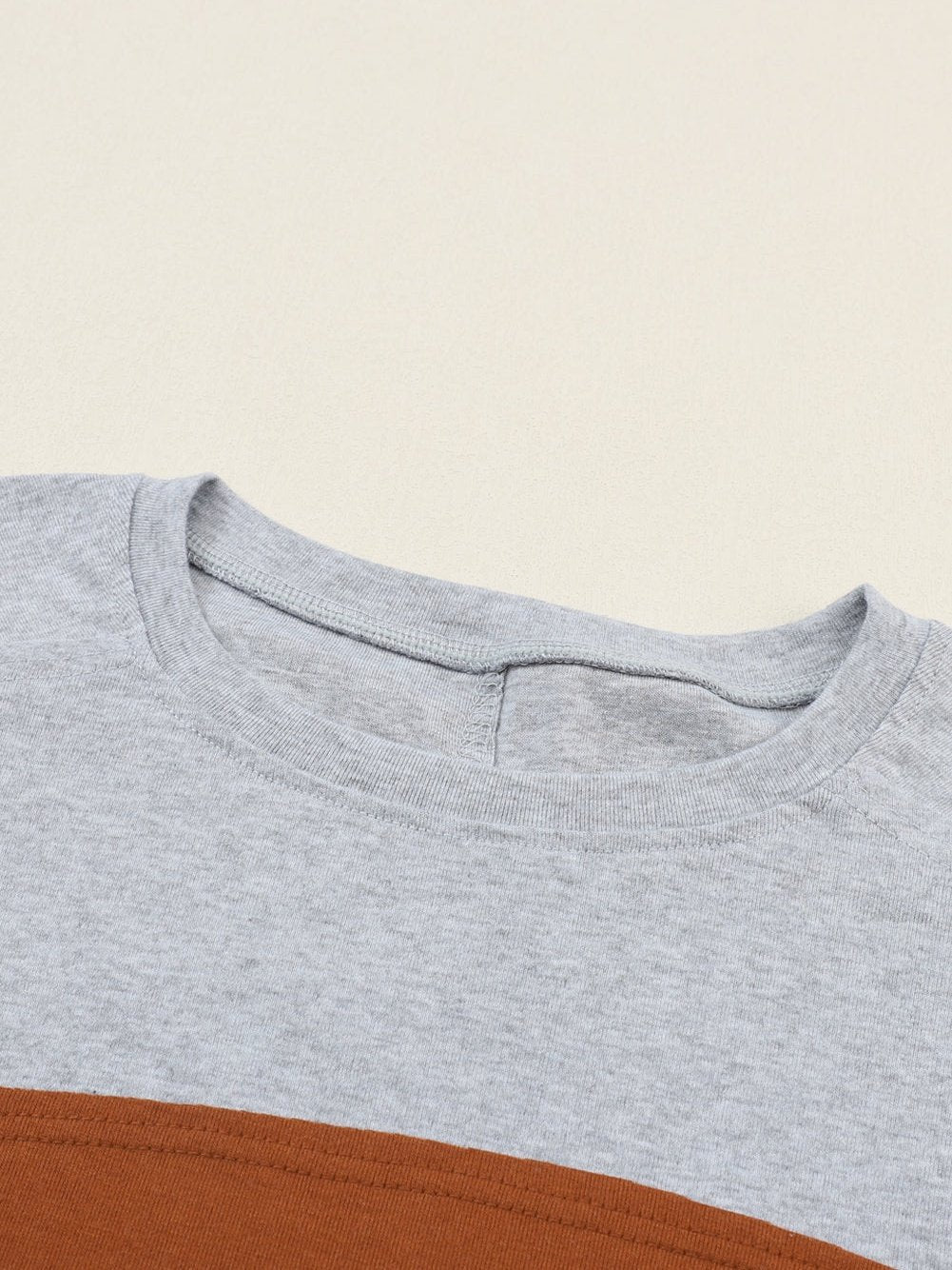 Elegant Grey Striped Bishop Sleeve Top