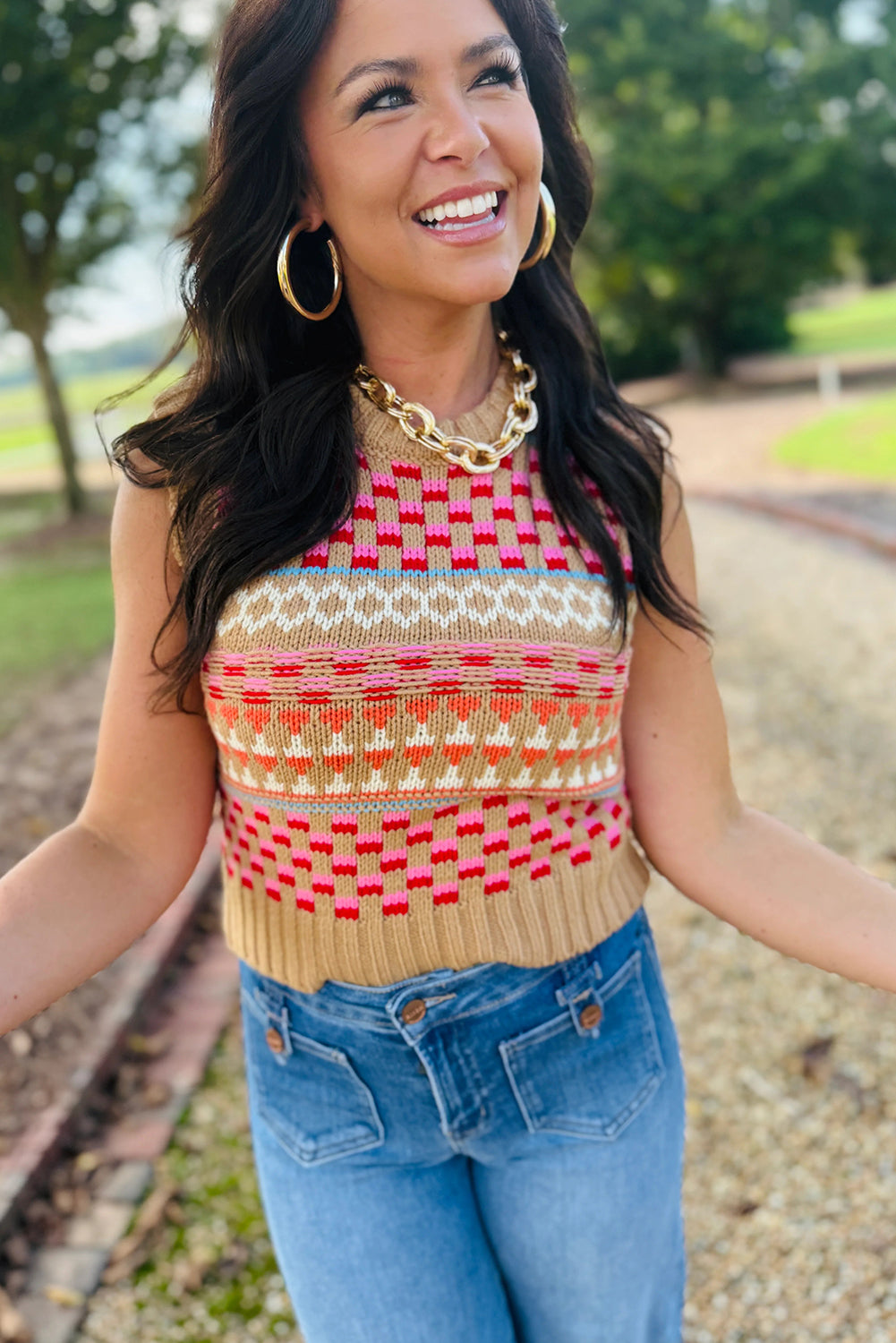 Sky Blue Button Tab Chic Pocket Womens Casual Jeans