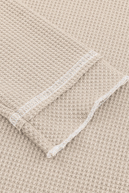 textured knit long sleeve top