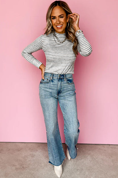 striped long sleeve top