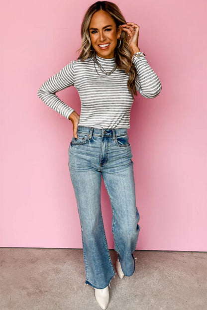 striped long sleeve top