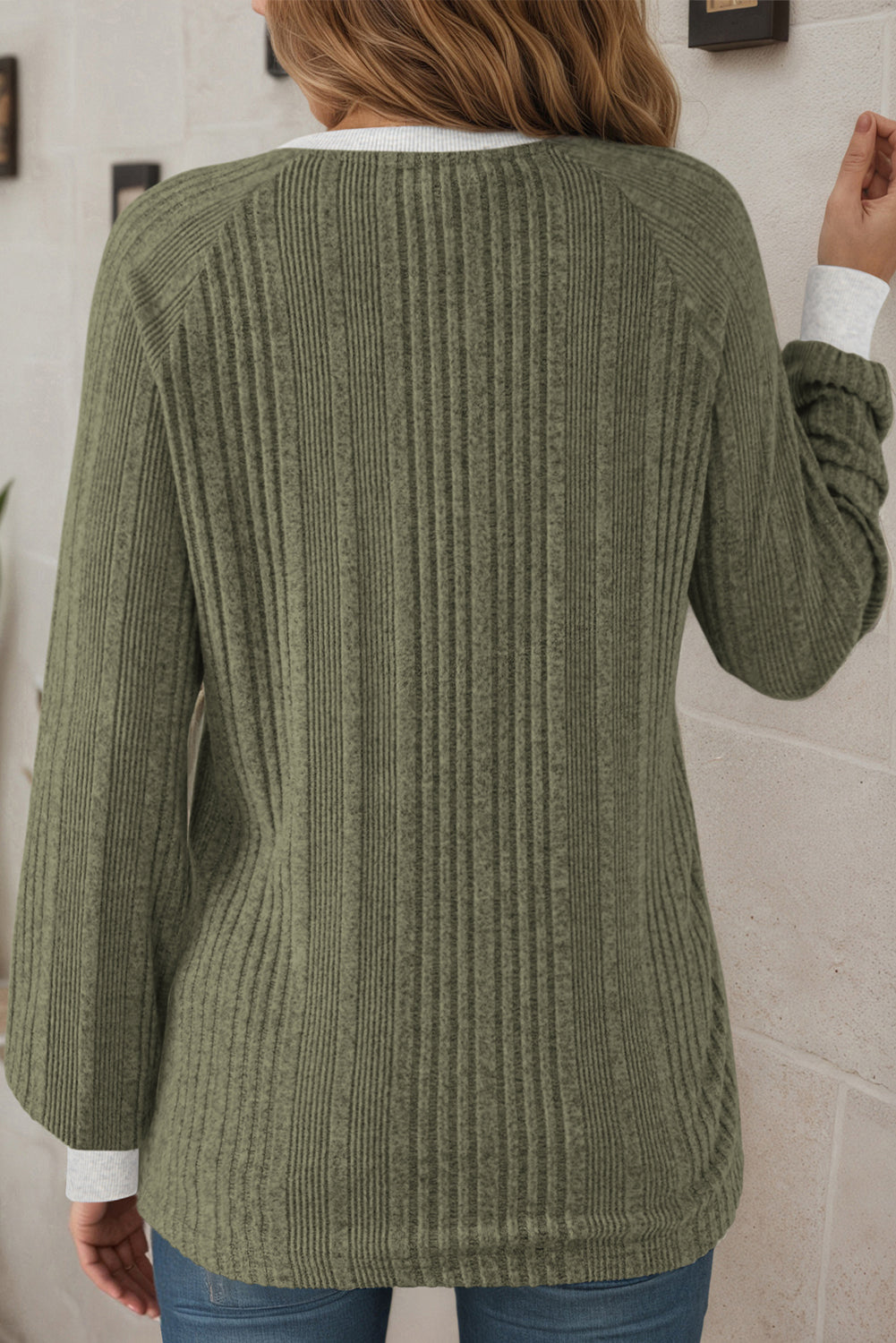 ribbed long sleeve top