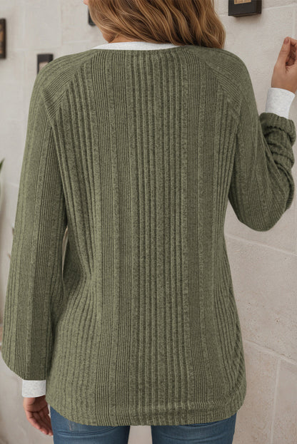 ribbed long sleeve top