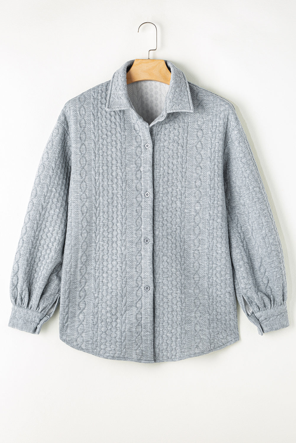 cable texture shacket