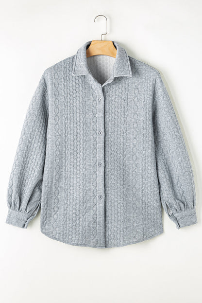 cable texture shacket