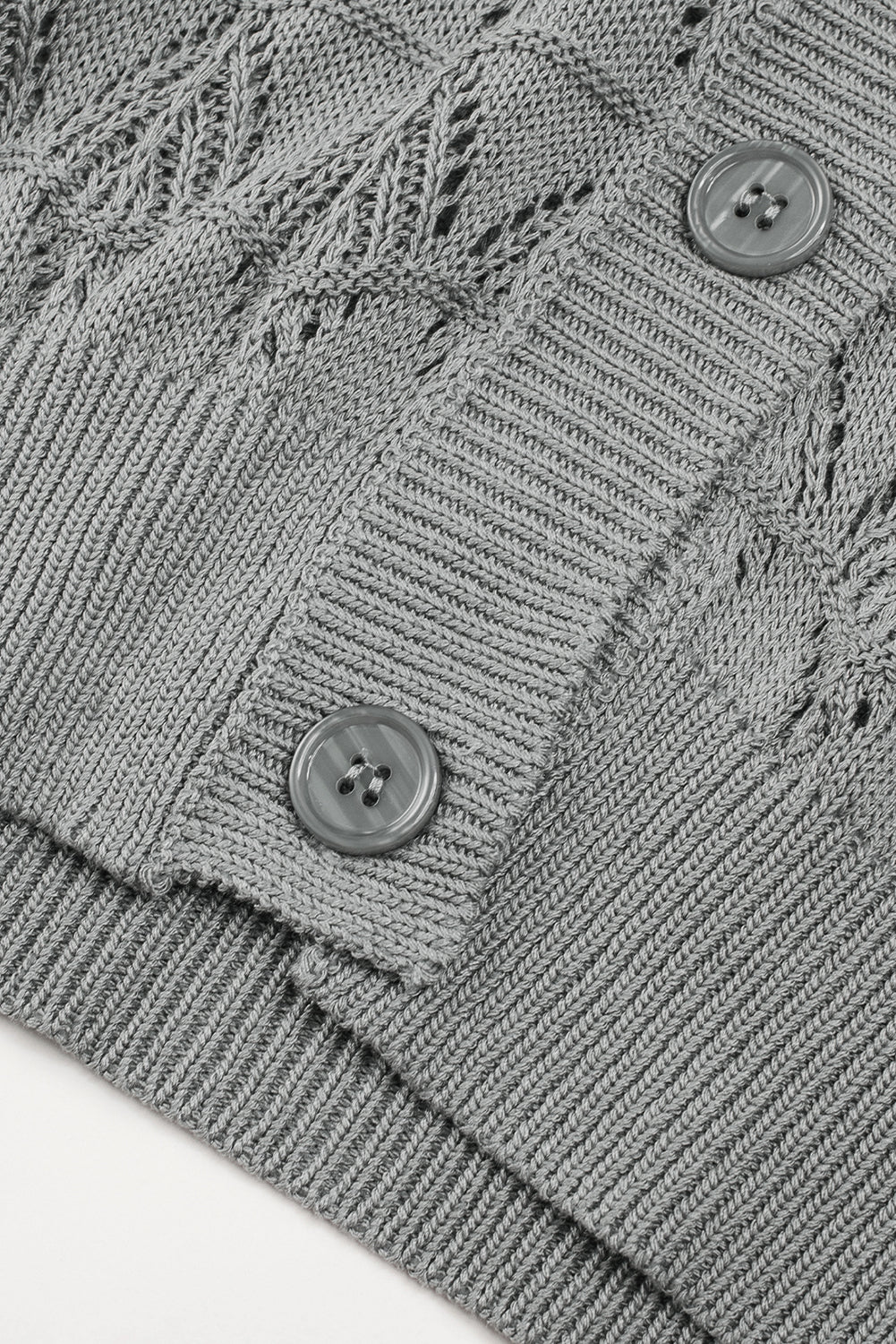 gray crochet cardigan