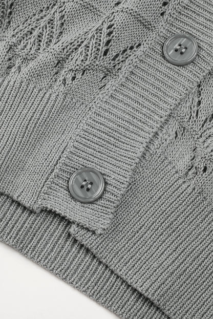 gray crochet cardigan