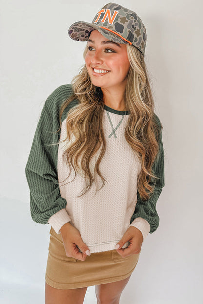 color block long sleeve top
