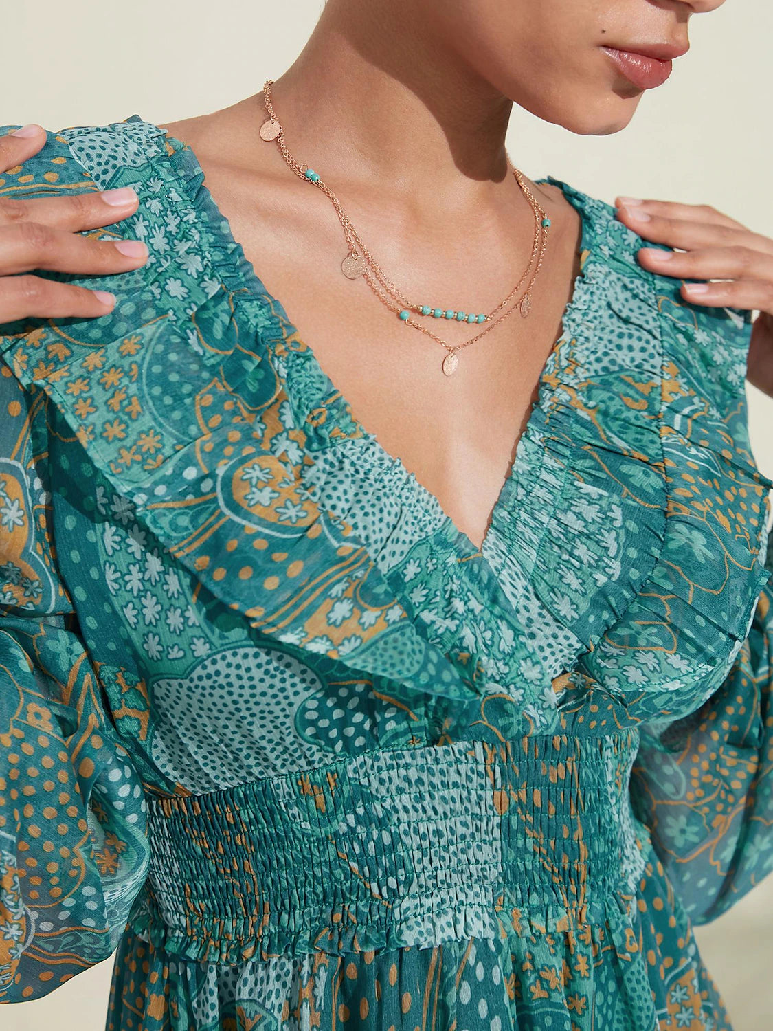 Chiffon V Neck Wedding Guest Dress, Vacation Dress