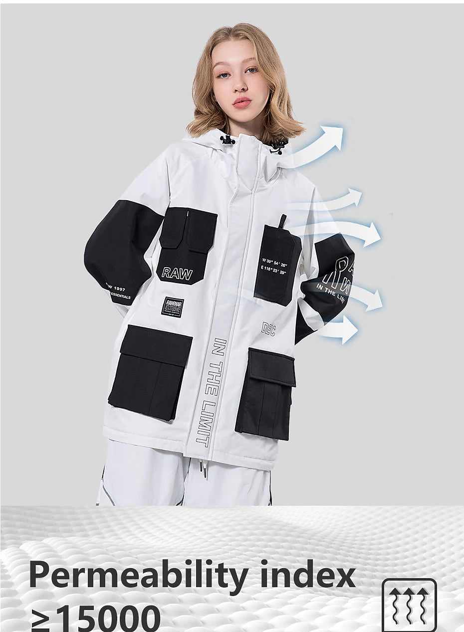 Men's Women's Ski Jacket Outdoor Winter Thermal Warm Reflective Waterproof Windproof Jacket for Snowboarding Ski Winter Sports