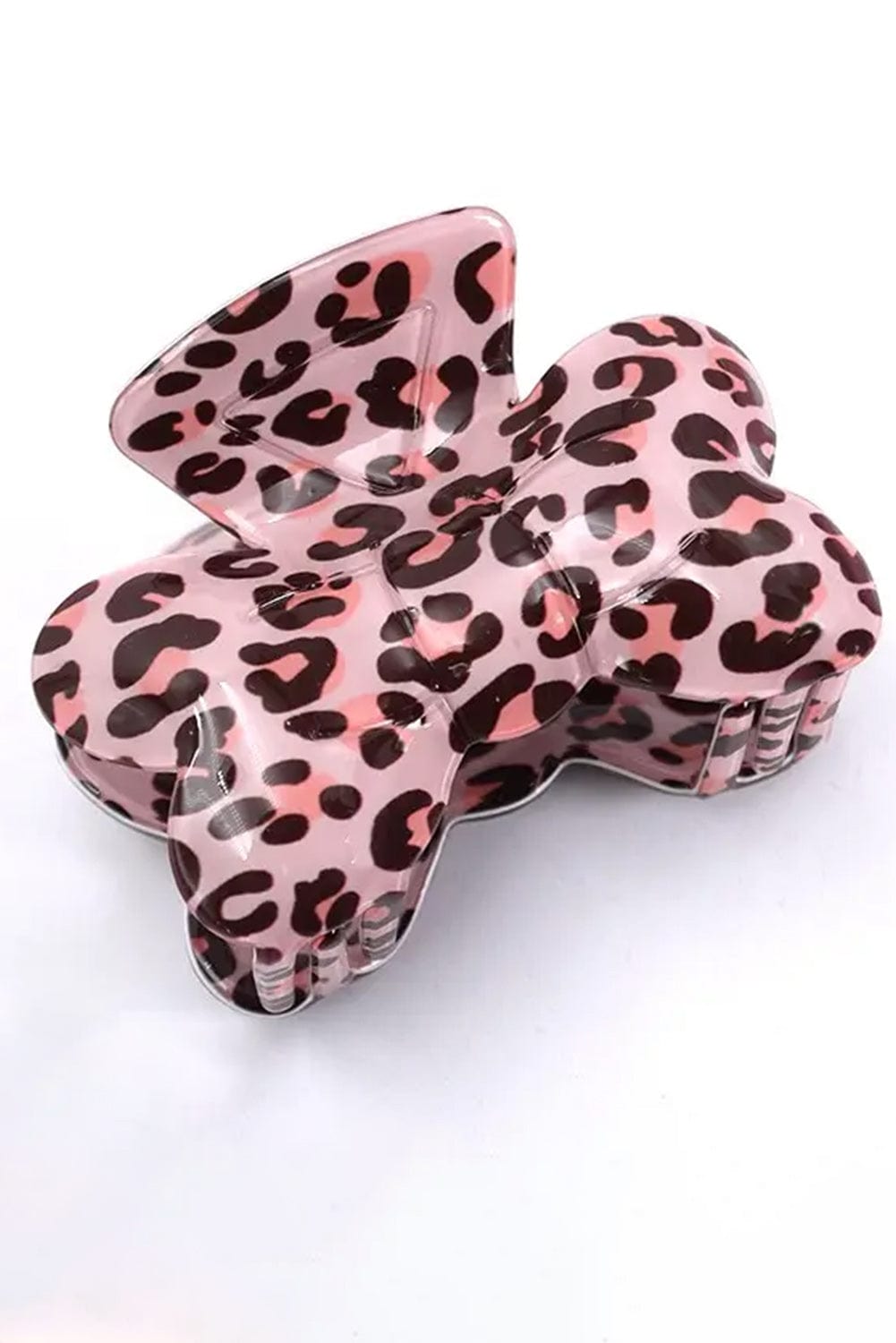 Fierce Pink Leopard Print Bow Claw Hair Clip