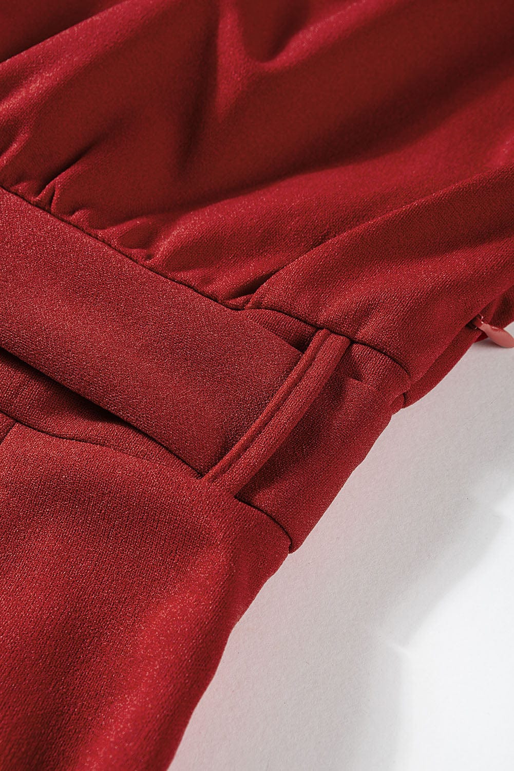 Fiery Red Chic Belted Wide Leg Jumpsuit