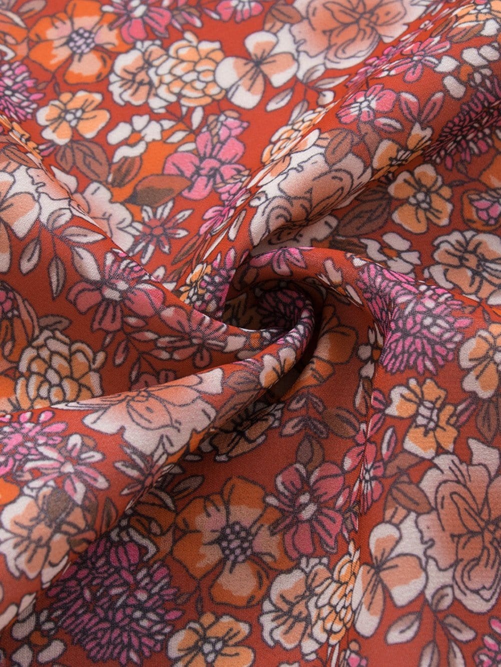 Fiery Red Floral Print Relaxed Spaghetti Strap Tank Top