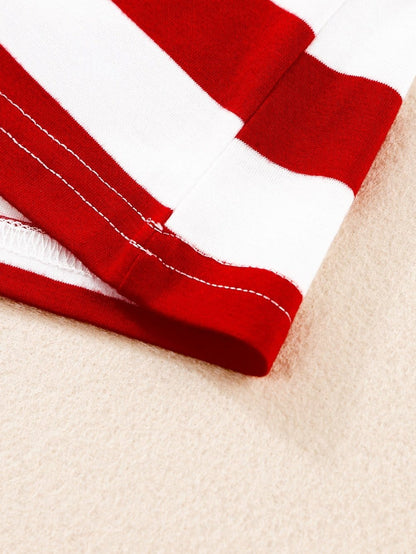 Fiery Red Galaxy Striped Bowknot Tank Top