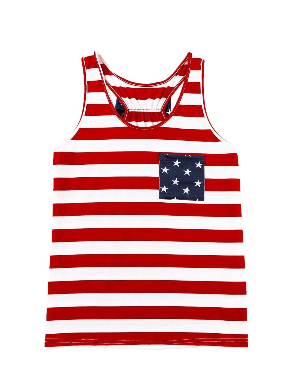 Fiery Red Galaxy Striped Bowknot Tank Top